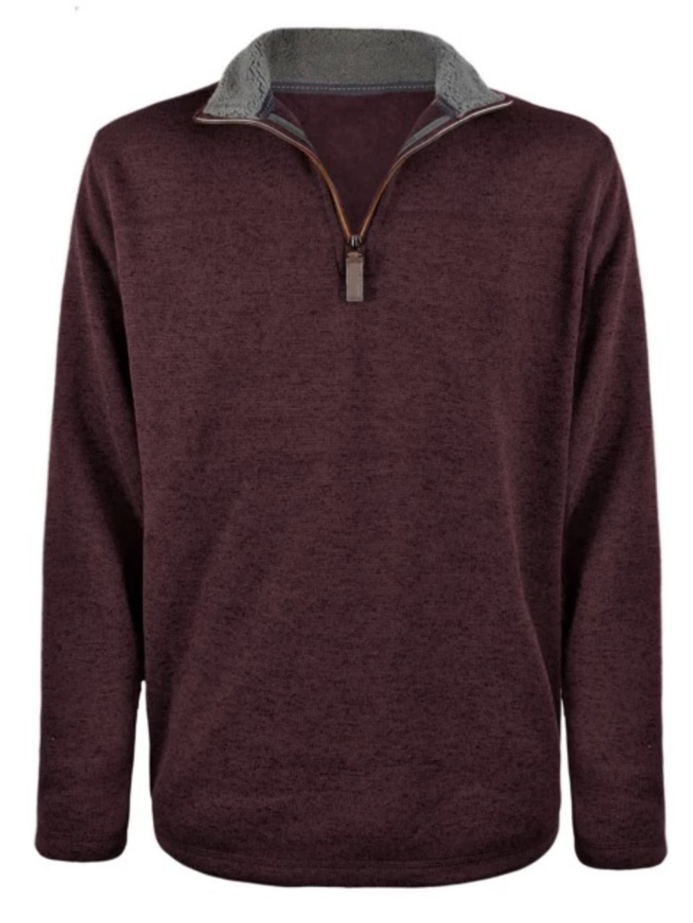 Men's Half-Zip Pullover Sweater in Deep Burgundy